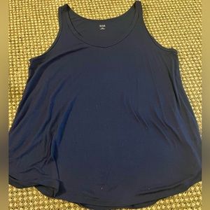 XXL Ana Flowy Navy Blue Tank Top